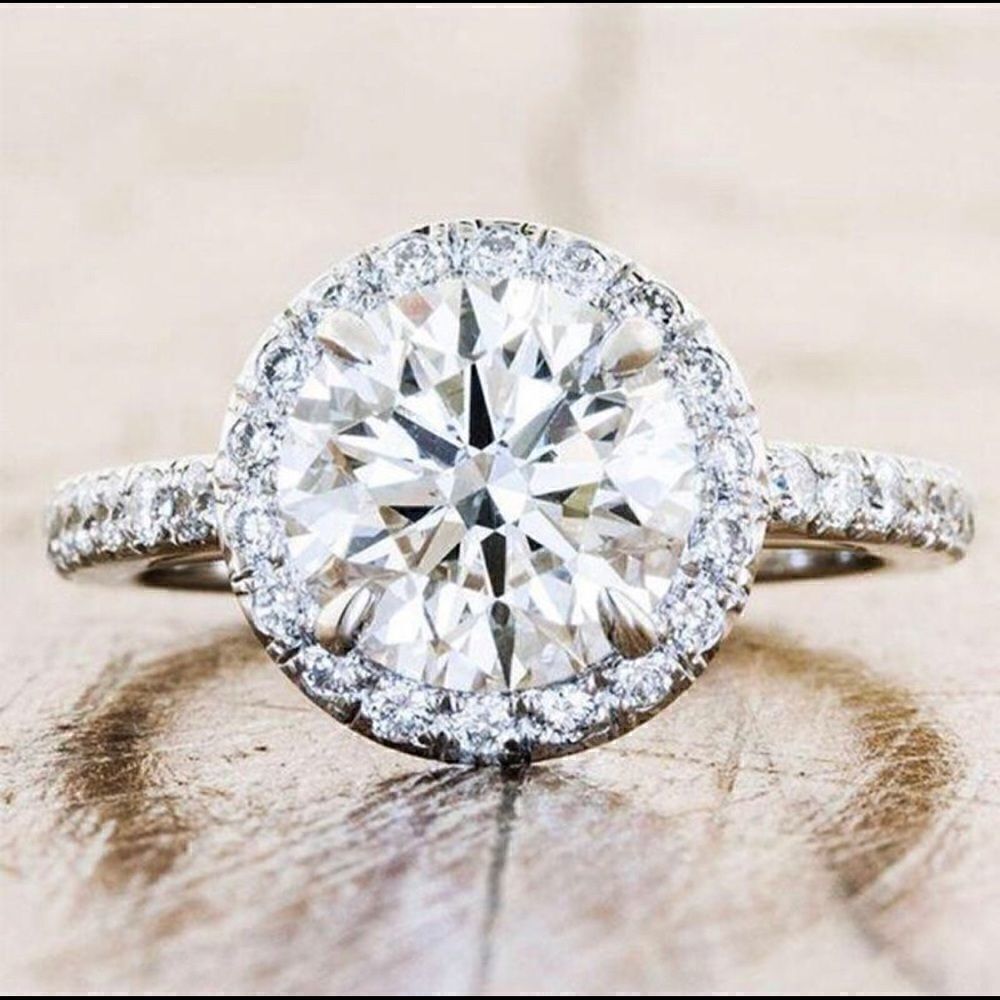 Elegant Silver CZ Diamond Ring